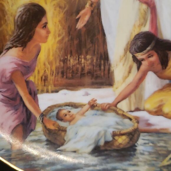 Vtg 1987 Ltd Edition Numbered Decorative Plate "Moses in the Bulrushes" 9.25" - Picture 6 of 6